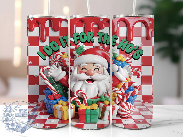 3D Funny Red Santa Christmas Tumbler, Red Puffy Sublimation Design, Funny Christmas Quote Art, 20oz Xmas Tumbler, Whimsical Holiday Mug, Stylish Santa Cup, Bold Christmas Wrap Sublimation ToriDesigns 