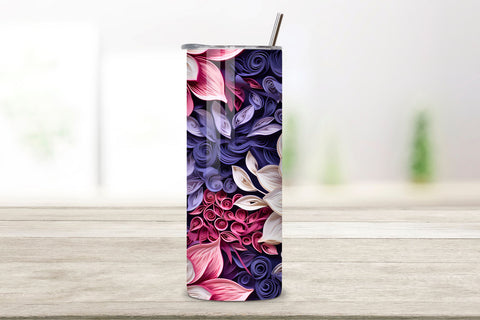 3D Futuristic Tumbler Wrap, Seamless Petal Symphony PNG, Petal Symphony Tumbler Wrap, 3D Futuristic Seamless PNG Sublimation FloridPrintables 