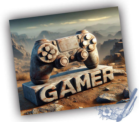 3D Gamer 20oz Skinny Tumbler, Controller Gamer Tumbler Png, Straight & Tapered Tumbler Wrap, Instant Digital Download Sublimation ToriDesigns 