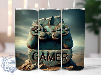 3D Gamer 20oz Skinny Tumbler, Controller Gamer Tumbler Png, Straight & Tapered Tumbler Wrap, Instant Digital Download Sublimation ToriDesigns 