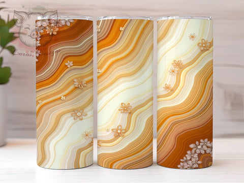3D Geode Tumbler, White Marble Design, Gold Floral Tumbler, White and Gold Flowers, 20oz Tumbler Wrap, Sublimation Design, Elegant Tumbler, Marble and Geode Art Sublimation Lara' s Designs 