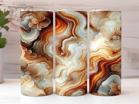 3D Geode Tumbler, White Marble Design, Gold Floral Tumbler, White and Gold Flowers, 20oz Tumbler Wrap, Sublimation Design, Elegant Tumbler, Marble and Geode Art Sublimation Lara' s Designs 