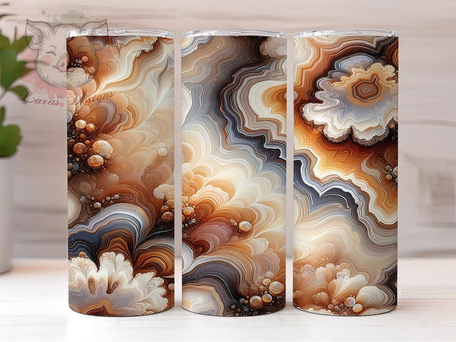 3D Geode Tumbler, White Marble Design, Gold Floral Tumbler, White and Gold Flowers, 20oz Tumbler Wrap, Sublimation Design, Elegant Tumbler, Marble and Geode Art Sublimation Lara' s Designs 