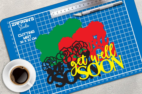 3D Get Well Soon Layered Papercut, 3D Get Well Soon Cake Topper 3D Paper zafrans studio 