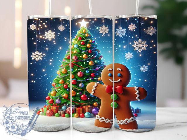3D Gingerbread Boy Christmas Tumbler, Christmas Cookie Wrap, Festive Gingerbread Sublimation Design, 20oz Holiday Tumbler, Whimsical Cookie Mug, Cute Christmas Cup, Sweet Holiday Art Sublimation ToriDesigns 