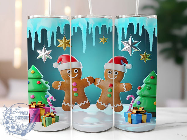 3D Gingerbread Christmas Tumbler, Christmas Cookie Sublimation Design, Festive Holiday Cup Art, 20oz Xmas Tumbler, Whimsical Gingerbread Mug, Stylish Christmas Cup, Cozy Holiday Wrap Sublimation ToriDesigns 