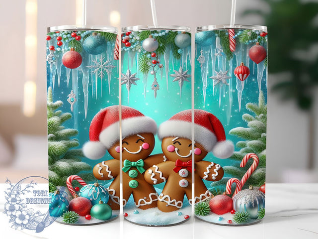 3D Gingerbread Christmas Tumbler, Christmas Cookie Sublimation Design, Festive Holiday Cup Art, 20oz Xmas Tumbler, Whimsical Gingerbread Mug, Stylish Christmas Cup, Cozy Holiday Wrap Sublimation ToriDesigns 