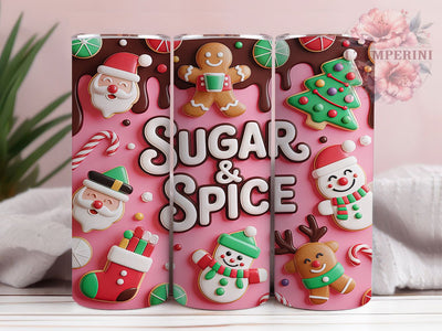3D Gingerbread Cookie Christmas Tumbler, Sugar & Spice Sublimation Design, Festive Gingerbread Art, 20oz Holiday Tumbler, Whimsical Cookie Mug, Sweet Christmas Cup, Cute Gingerbread Wrap Sublimation Li Zamperini 