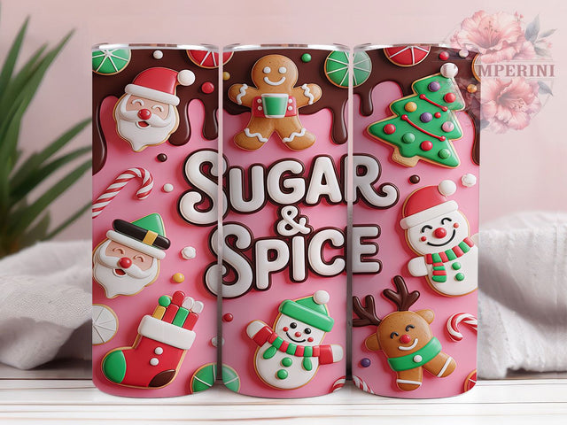 3D Gingerbread Cookie Christmas Tumbler, Sugar & Spice Sublimation Design, Festive Gingerbread Art, 20oz Holiday Tumbler, Whimsical Cookie Mug, Sweet Christmas Cup, Cute Gingerbread Wrap Sublimation Li Zamperini 