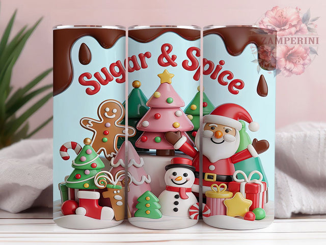 3D Gingerbread Cookie Christmas Tumbler, Sugar & Spice Sublimation Design, Festive Gingerbread Art, 20oz Holiday Tumbler, Whimsical Cookie Mug, Sweet Christmas Cup, Cute Gingerbread Wrap Sublimation Li Zamperini 