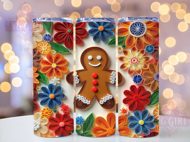 3D Gingerbread Man Christmas Tumbler Wrap, 3D Gingerbread Man, Tumbler Wrap, Sublimation Design, Holiday Tumbler, Christmas Gift, Custom Tumbler, Baking Theme Sublimation SvggirlplusArt 