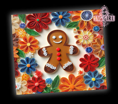 3D Gingerbread Man Christmas Tumbler Wrap, 3D Gingerbread Man, Tumbler Wrap, Sublimation Design, Holiday Tumbler, Christmas Gift, Custom Tumbler, Baking Theme Sublimation SvggirlplusArt 