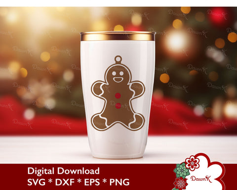 3D Gingerbread Man Ornament SVG - Christmas Tree Cut File SVG DawnKDesigns 