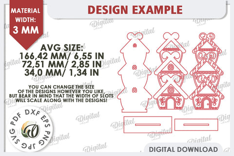 3D Gingerbread Stand Laser Cut Design. Christmas Decor SVG SVG Evgenyia Guschina 