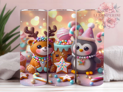 3D Gingerbread Village Tumbler, Christmas Cookie Wrap, Festive Holiday Sublimation Design, Realistic Gingerbread Cup, 20Oz Skinny Tumbler Wrap, Cozy Winter Mug, Cute Christmas Treat Design Sublimation Li Zamperini 