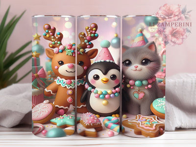3D Gingerbread Village Tumbler, Christmas Cookie Wrap, Festive Holiday Sublimation Design, Realistic Gingerbread Cup, 20Oz Skinny Tumbler Wrap, Cozy Winter Mug, Cute Christmas Treat Design Sublimation Li Zamperini 