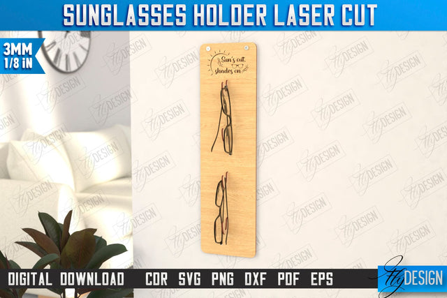 3D Glasses Holder Laser Cut | Eyeglass Stand | Sunglasses Holder | CNC File SVG Fly Design 