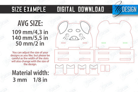 3D Glasses Holders Laser Cut Bundle | Eyeglass Stand | Animal Face | CNC Files SVG Fly Design 