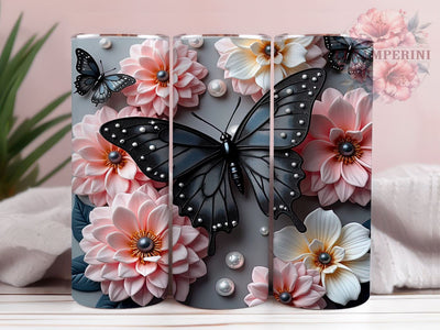 3D Glitter Butterfly 20oz Tumbler, Glitter Wrap, 20oz Sublimation, Butterfly Drinkware, Custom Glitter Mug, Colorful Tumbler, Personalized Butterfly Cup Sublimation Li Zamperini 