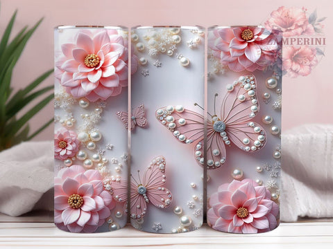 3D Glitter Butterfly 20oz Tumbler, Glitter Wrap, 20oz Sublimation, Butterfly Drinkware, Custom Glitter Mug, Colorful Tumbler, Personalized Butterfly Cup Sublimation Li Zamperini 