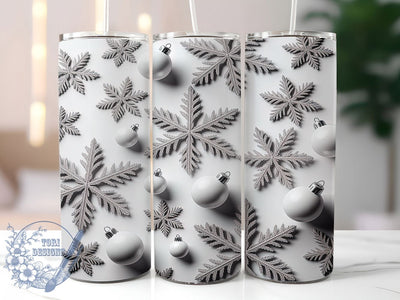 3D Glitter Snowflake Winter Tumbler, Winter Sparkle Wrap, Festive Snow Sublimation, Holiday Frost Cup, 20Oz Skinny Tumbler Wrap, Shiny Snow Mug, Magical Winter Design Sublimation ToriDesigns 
