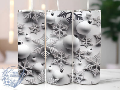 3D Glitter Snowflake Winter Tumbler, Winter Sparkle Wrap, Festive Snow Sublimation, Holiday Frost Cup, 20Oz Skinny Tumbler Wrap, Shiny Snow Mug, Magical Winter Design Sublimation ToriDesigns 