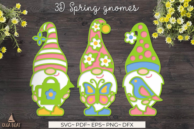 3d gnome spring | Welcome spring svg SVG Olga Boat Design 