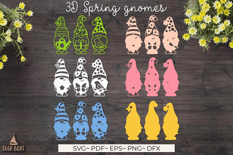 3d gnome spring | Welcome spring svg SVG Olga Boat Design 