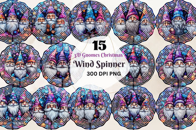 3D Gnomes Christmas Wind Spinner Sublimation Regulrcrative 