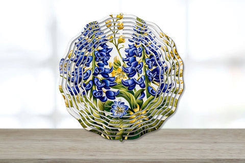 3D Gold Bluebonnet Flowers Wind Spinner Bundle Sublimation Regulrcrative 