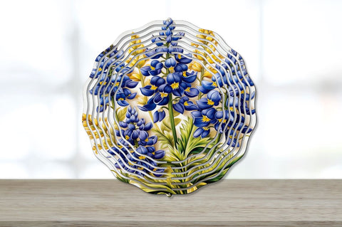 3D Gold Bluebonnet Flowers Wind Spinner Bundle Sublimation Regulrcrative 