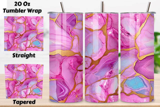 3D Gold Marble Tumbler Wrap | Seamless Tumbler Wrap Sublimation FloridPrintables 