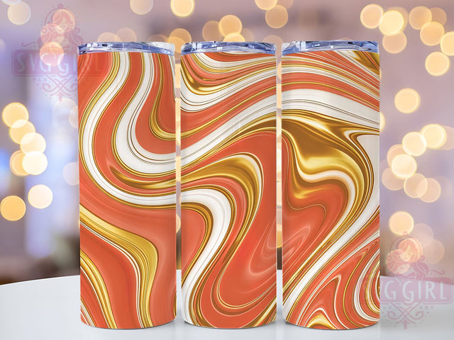 3D Gold Orange Mocha Tumbler, 3D Gold Texture, Mocha Tumbler Design, 20Oz Sublimation Wrap, Gold Metallic Print, 3D Abstract Design, Tumbler Sublimation Sublimation SvggirlplusArt 