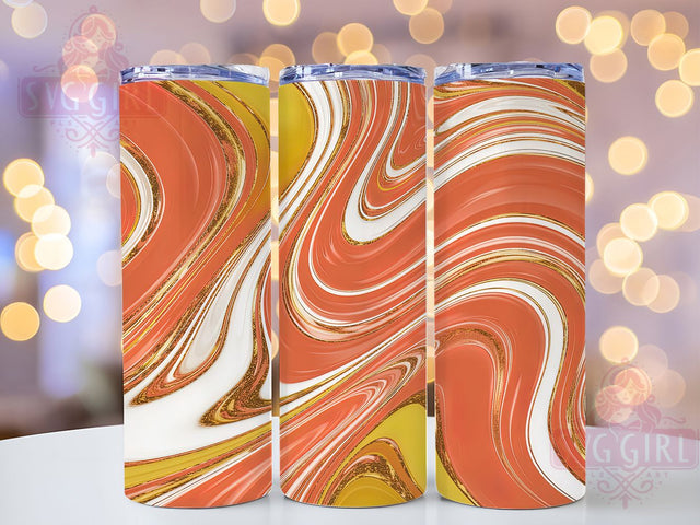 3D Gold Orange Mocha Tumbler, 3D Gold Texture, Mocha Tumbler Design, 20Oz Sublimation Wrap, Gold Metallic Print, 3D Abstract Design, Tumbler Sublimation Sublimation SvggirlplusArt 