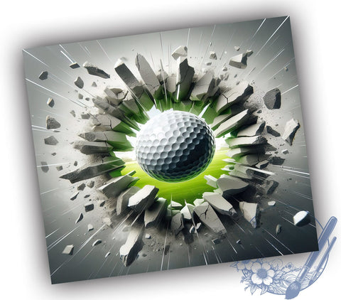 3D Golf Ball, Golf Tumbler, Hole in the Wall, Sublimation Design, Sports Drinkware, Golf Lover Gift, Unique Tumbler, Golf Accessories Sublimation ToriDesigns 