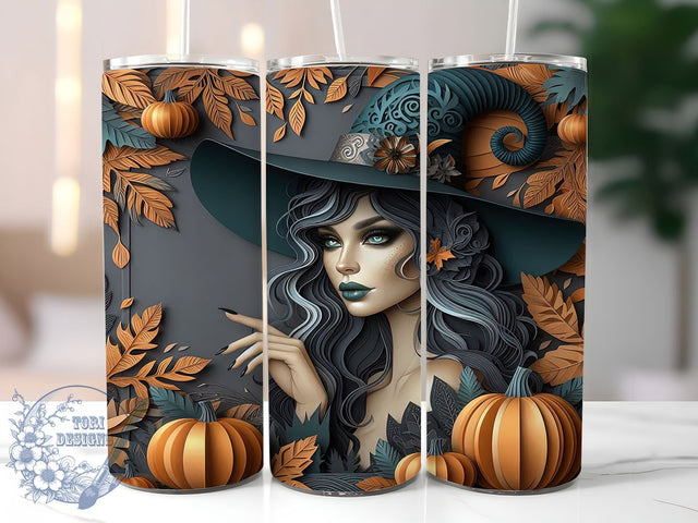 3D Gothic Witch Magic Halloween Tumbler, 3D Witch Cup Wrap, Spooky Witch Sublimation, Gothic Halloween Drinkware, Magic Spell Tumbler Design, Haunted Night Tumbler, Witchy Halloween Cup Sublimation ToriDesigns 