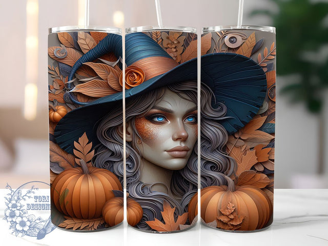 3D Gothic Witch Magic Halloween Tumbler, 3D Witch Cup Wrap, Spooky Witch Sublimation, Gothic Halloween Drinkware, Magic Spell Tumbler Design, Haunted Night Tumbler, Witchy Halloween Cup Sublimation ToriDesigns 