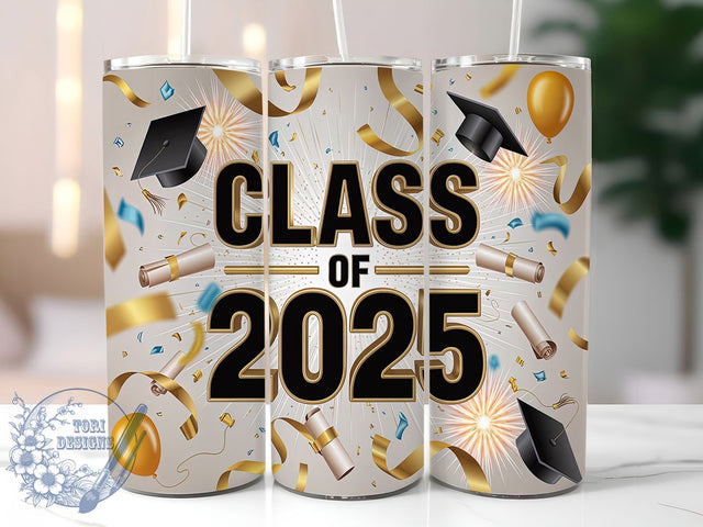 3D Graduation Class of 2025 Senior Tumbler, Class Of 2025 Wrap, 20oz Tumbler PNG, Senior Graduation Design, 3D Tumbler Wrap, Graduation Sublimation PNG, Class Of 2025 Tumbler Design Sublimation ToriDesigns 