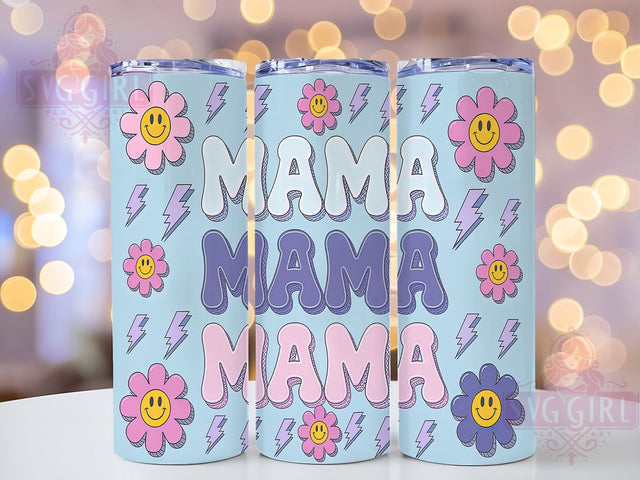 3D Groovy Retro Mama Tumbler, 3D Inflated Text, Vintage Mom Gift, Groovy Mama Wrap, Aesthetic Mom Sublimation, 70s Style Tumbler, Funky Mom Design Sublimation SvggirlplusArt 