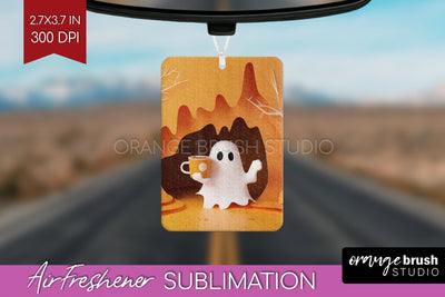 3D Halloween Air Freshener PNG - Spooky Car Freshener Design Sublimation OrangeBrushStudio 