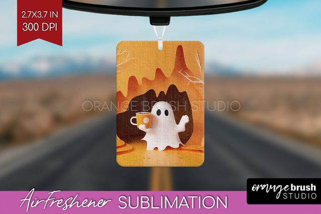 3D Halloween Air Freshener PNG - Spooky Car Freshener Design Sublimation OrangeBrushStudio 