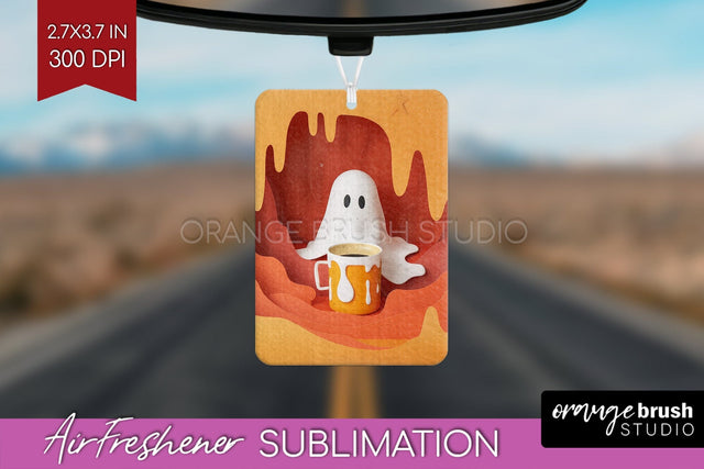 3D Halloween Air Freshener PNG - Spooky Car Freshener Design Sublimation OrangeBrushStudio 