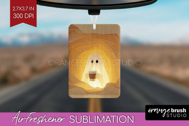 3D Halloween Air Freshener PNG - Spooky Car Freshener Design Sublimation OrangeBrushStudio 