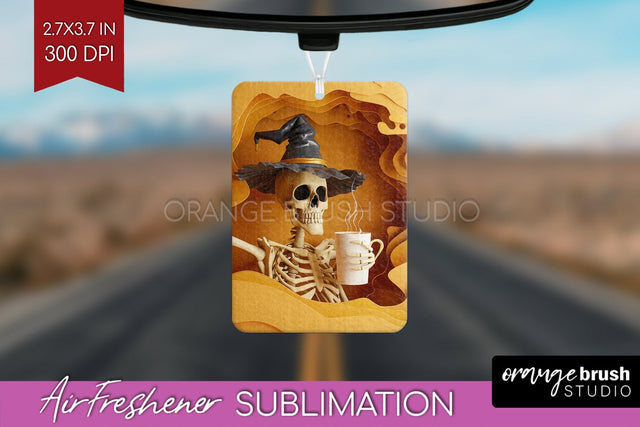 3D Halloween Air Freshener PNG - Spooky Car Freshener Design Sublimation OrangeBrushStudio 