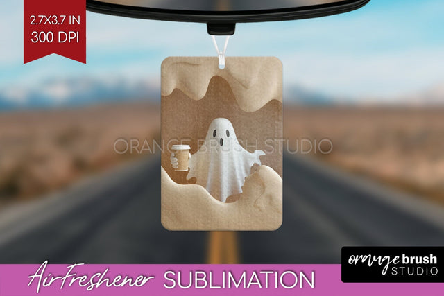 3D Halloween Air Freshener PNG - Spooky Car Freshener Design Sublimation OrangeBrushStudio 