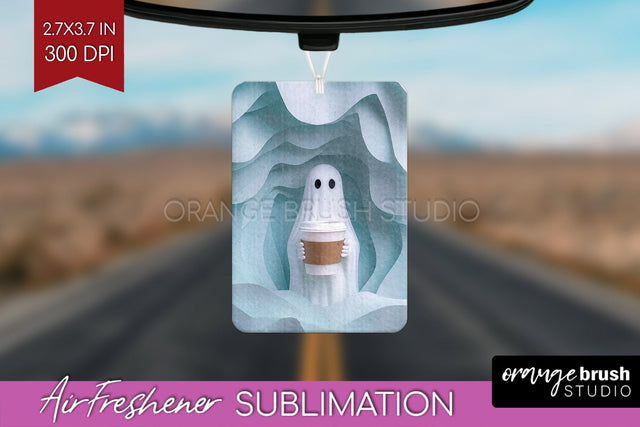 3D Halloween Air Freshener PNG - Spooky Car Freshener Design Sublimation OrangeBrushStudio 