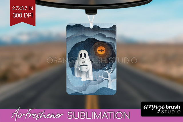 3D Halloween Air Freshener PNG - Spooky Car Freshener Design Sublimation OrangeBrushStudio 