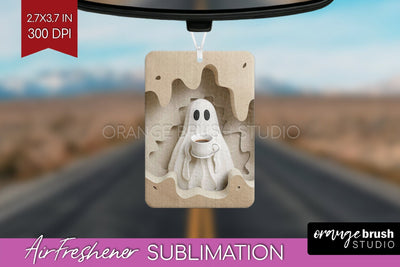 3D Halloween Air Freshener PNG - Spooky Car Freshener Design Sublimation OrangeBrushStudio 