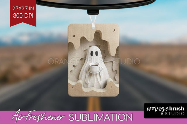 3D Halloween Air Freshener PNG - Spooky Car Freshener Design Sublimation OrangeBrushStudio 