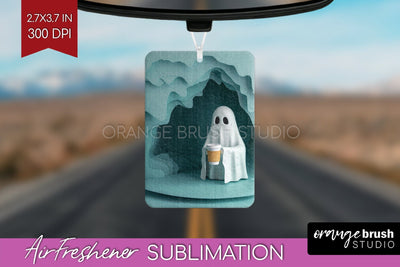 3D Halloween Air Freshener PNG - Spooky Car Freshener Design Sublimation OrangeBrushStudio 